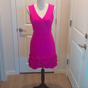 COPY - Donna Rico Fuchsia Ruffled Hem Trendy Dress